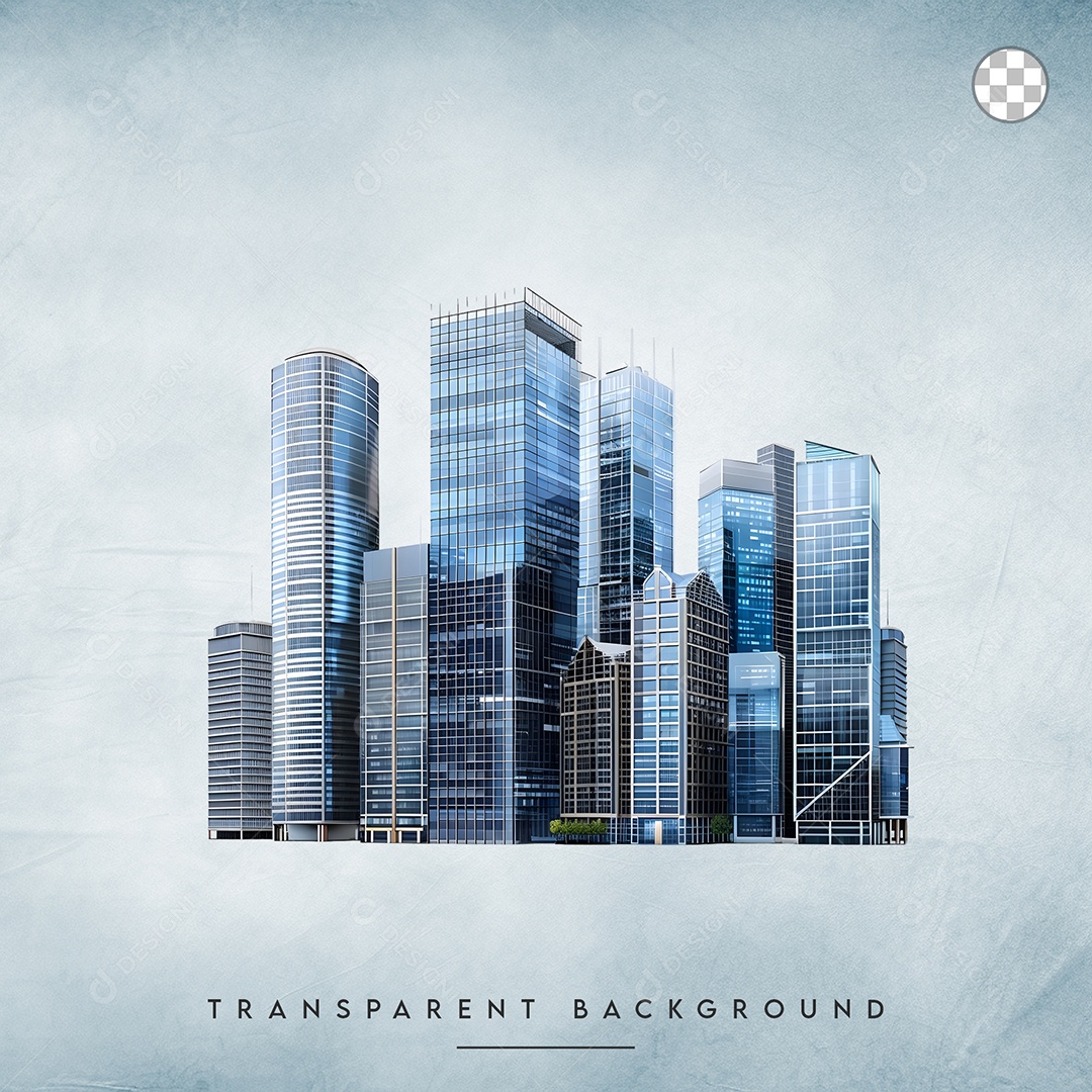 Elemento 3D Prédio Para Composição PSD