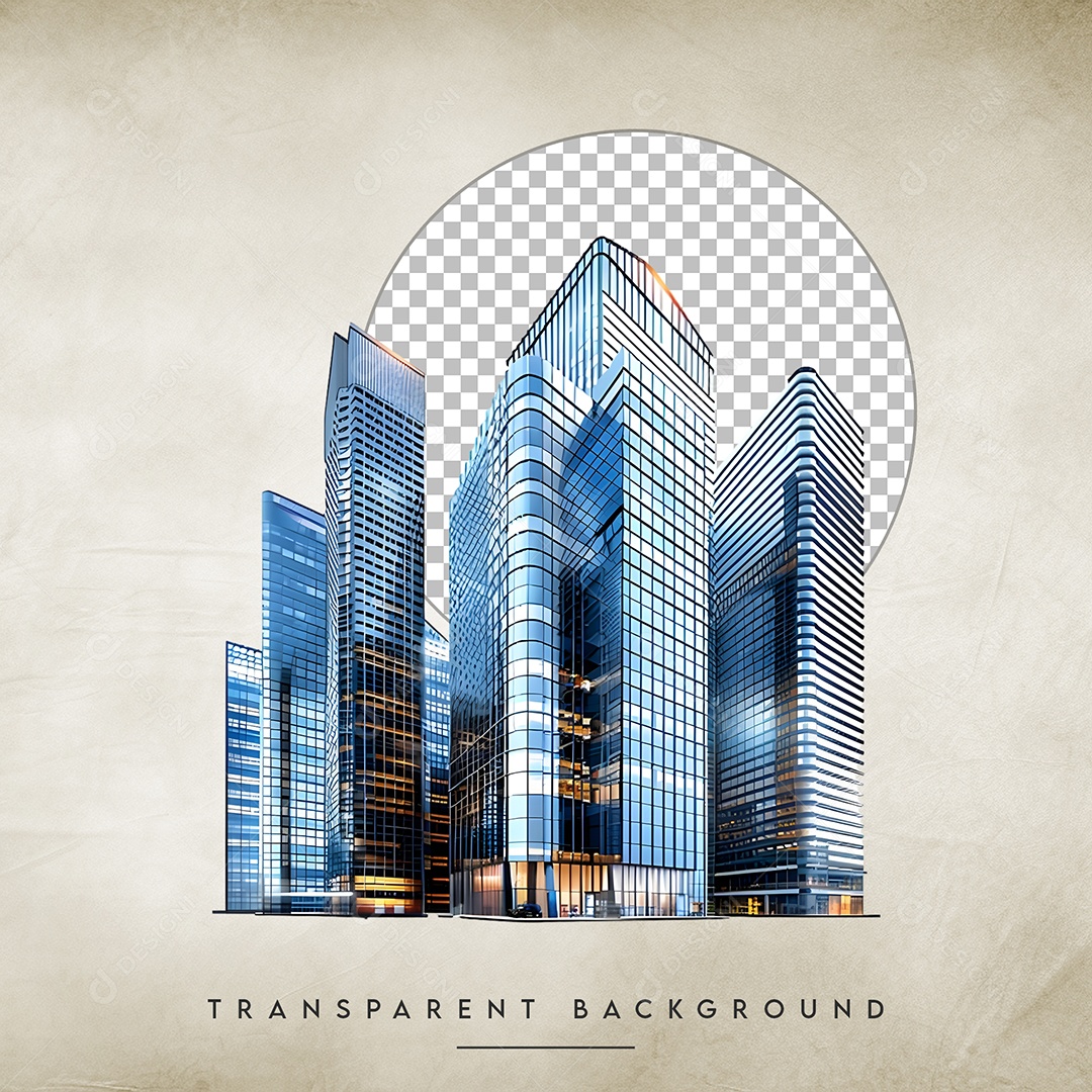 Elemento 3D Prédio Para Composição PSD