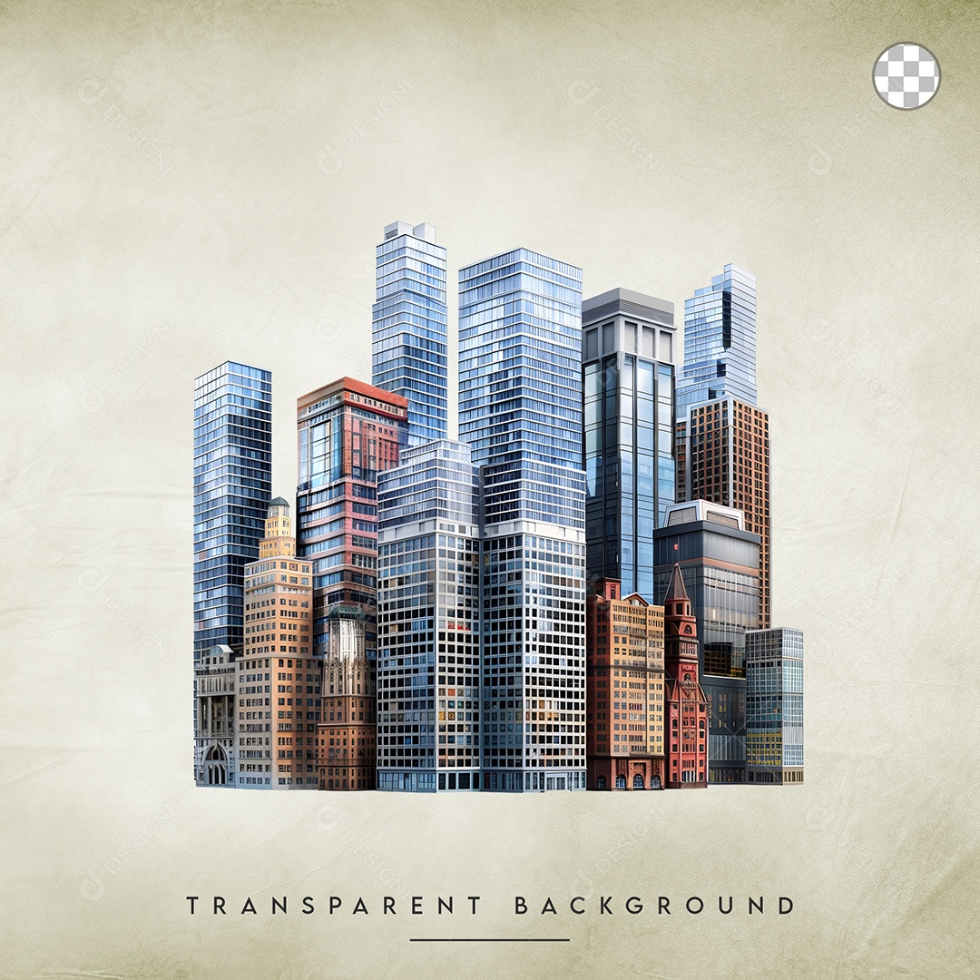 Elemento 3D Prédio Para Composição PSD