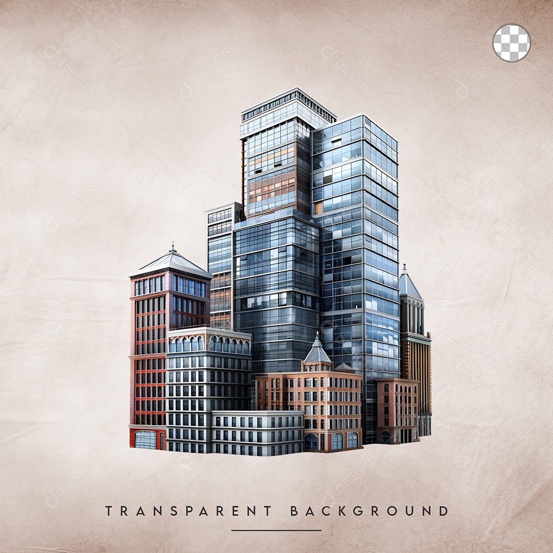 Elemento 3D Prédio Para Composição PSD