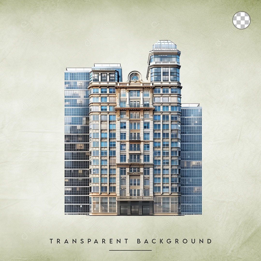 Elemento 3D Prédio Para Composição PSD