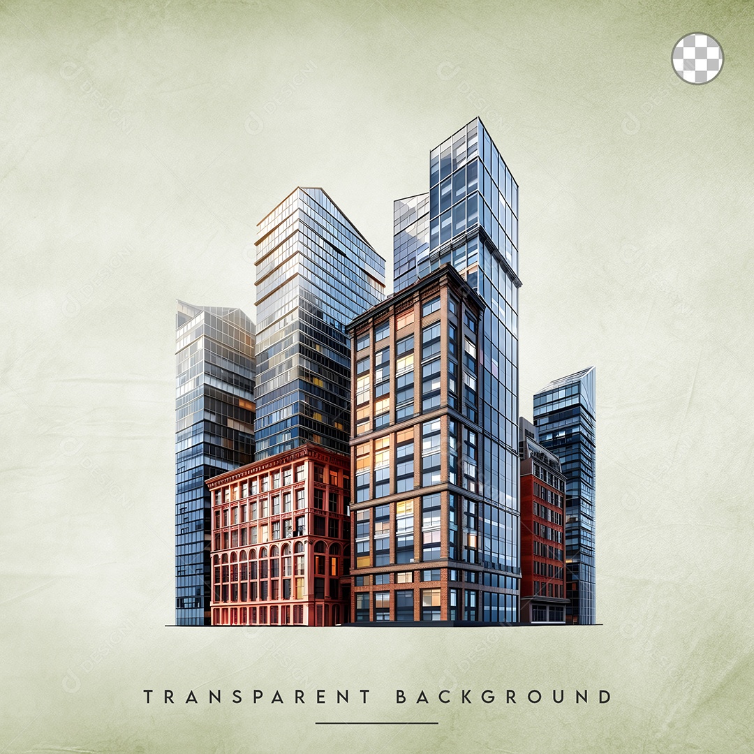 Elemento 3D Prédio Para Composição PSD