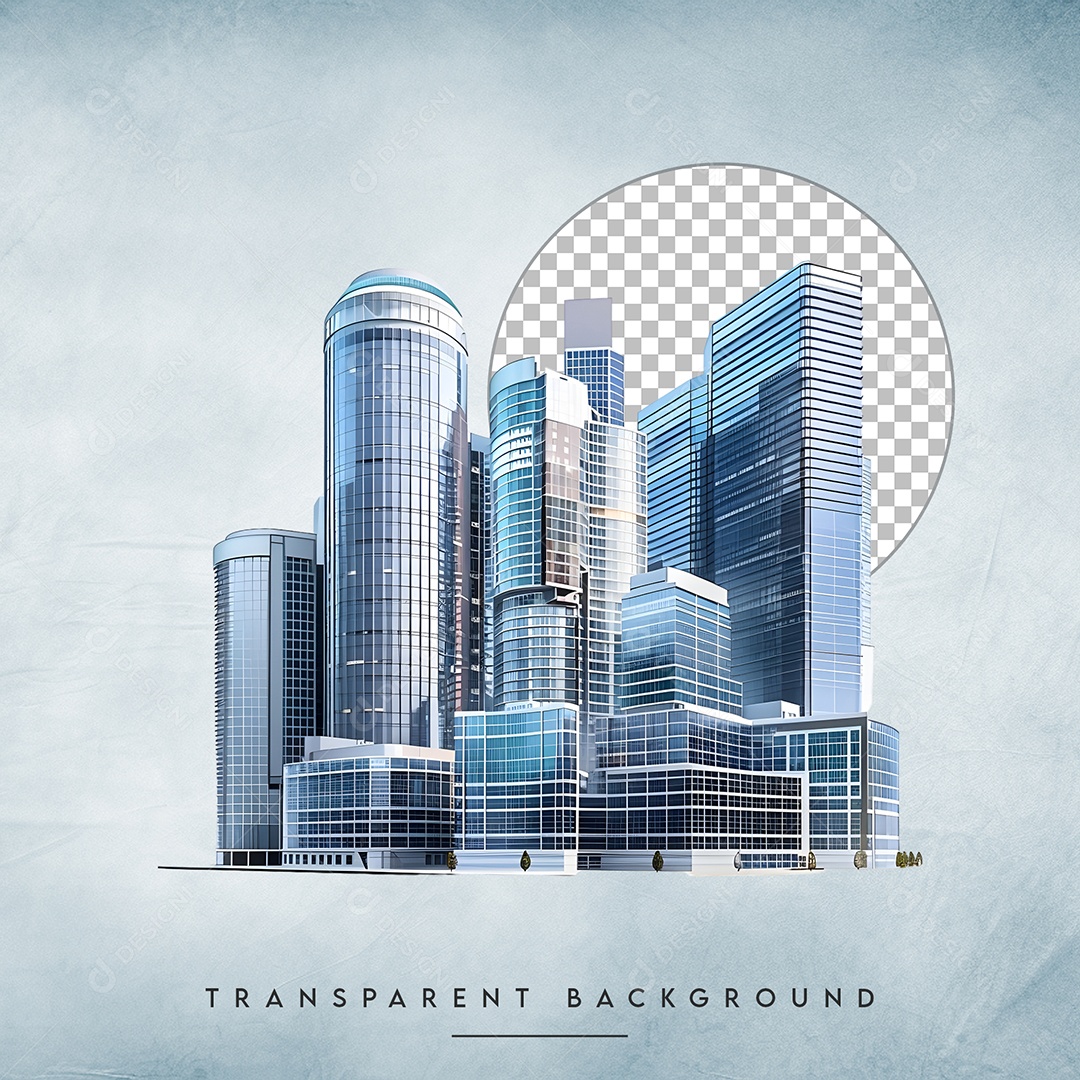 Elemento 3D Prédio Para Composição PSD