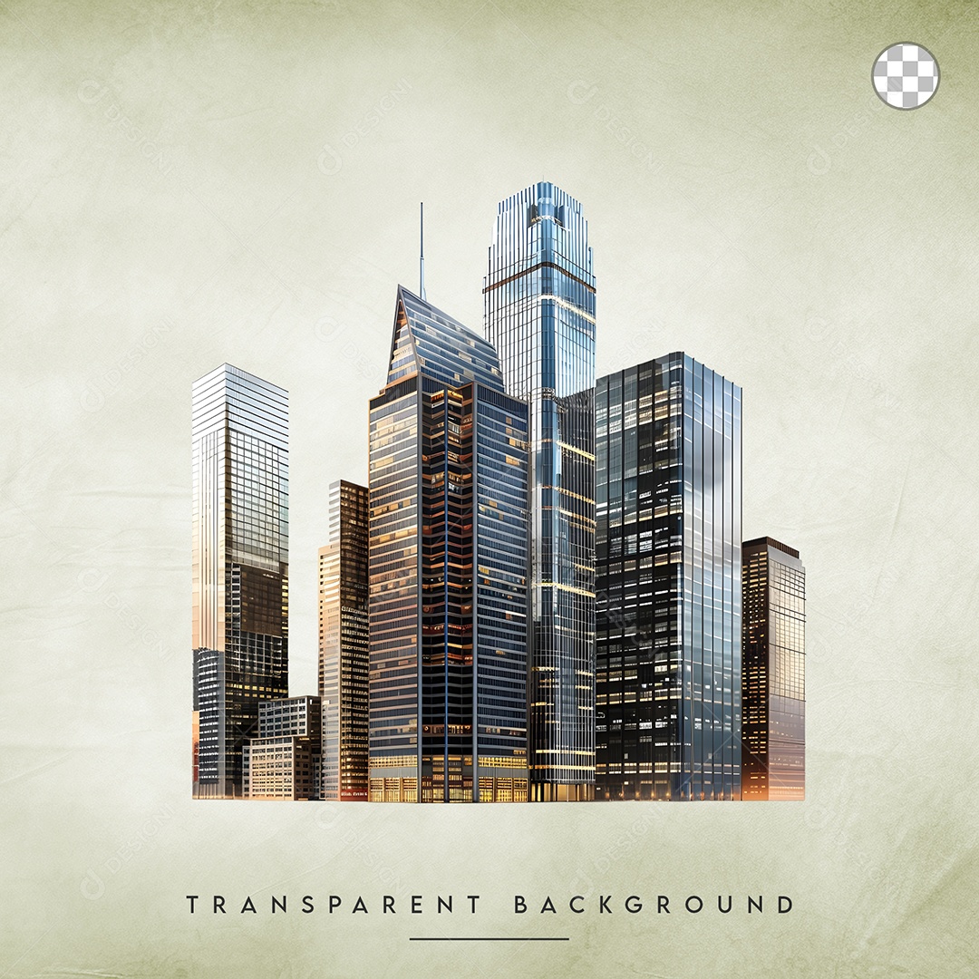 Elemento 3D Prédio Para Composição PSD