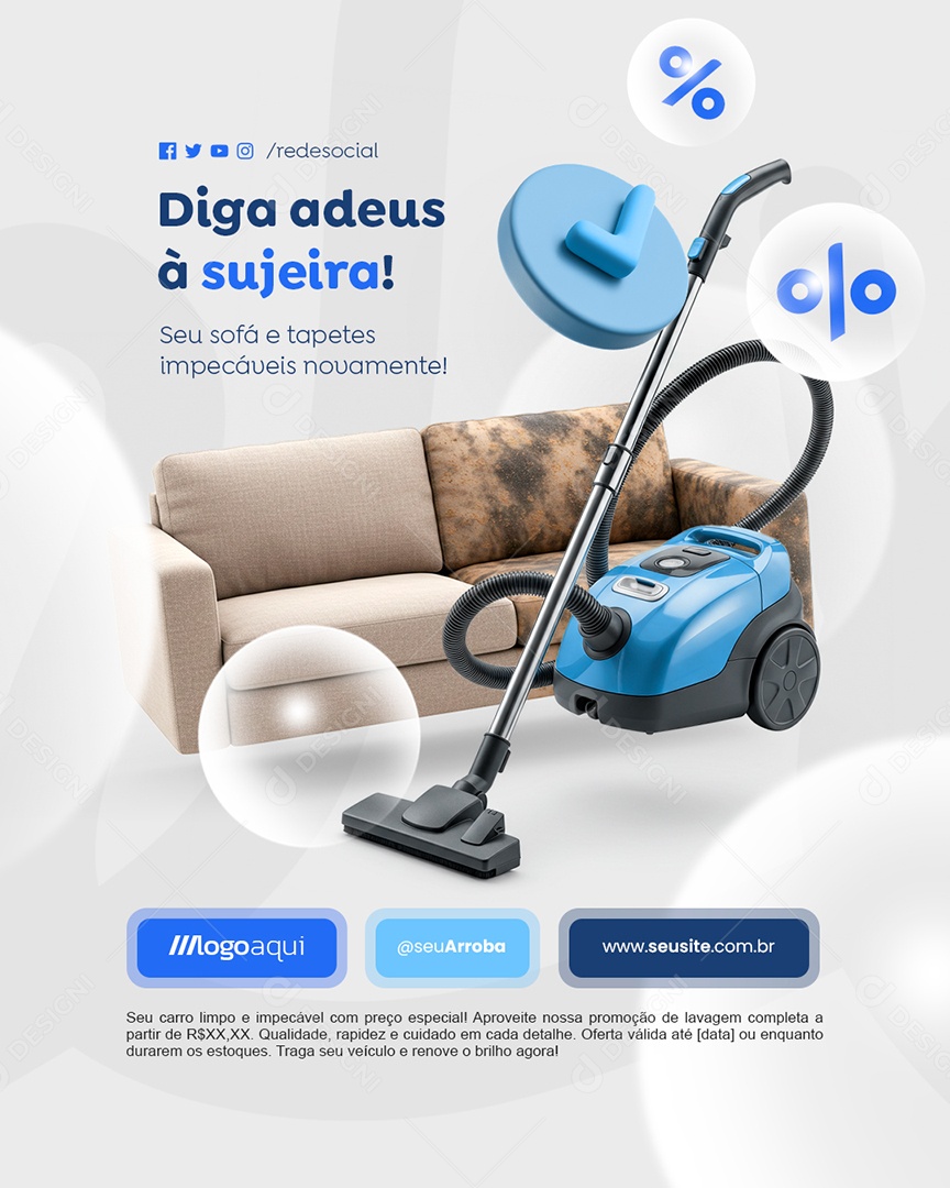 Lavagem a Seco Diga Adeus à Sujeira Social Media PSD Editável