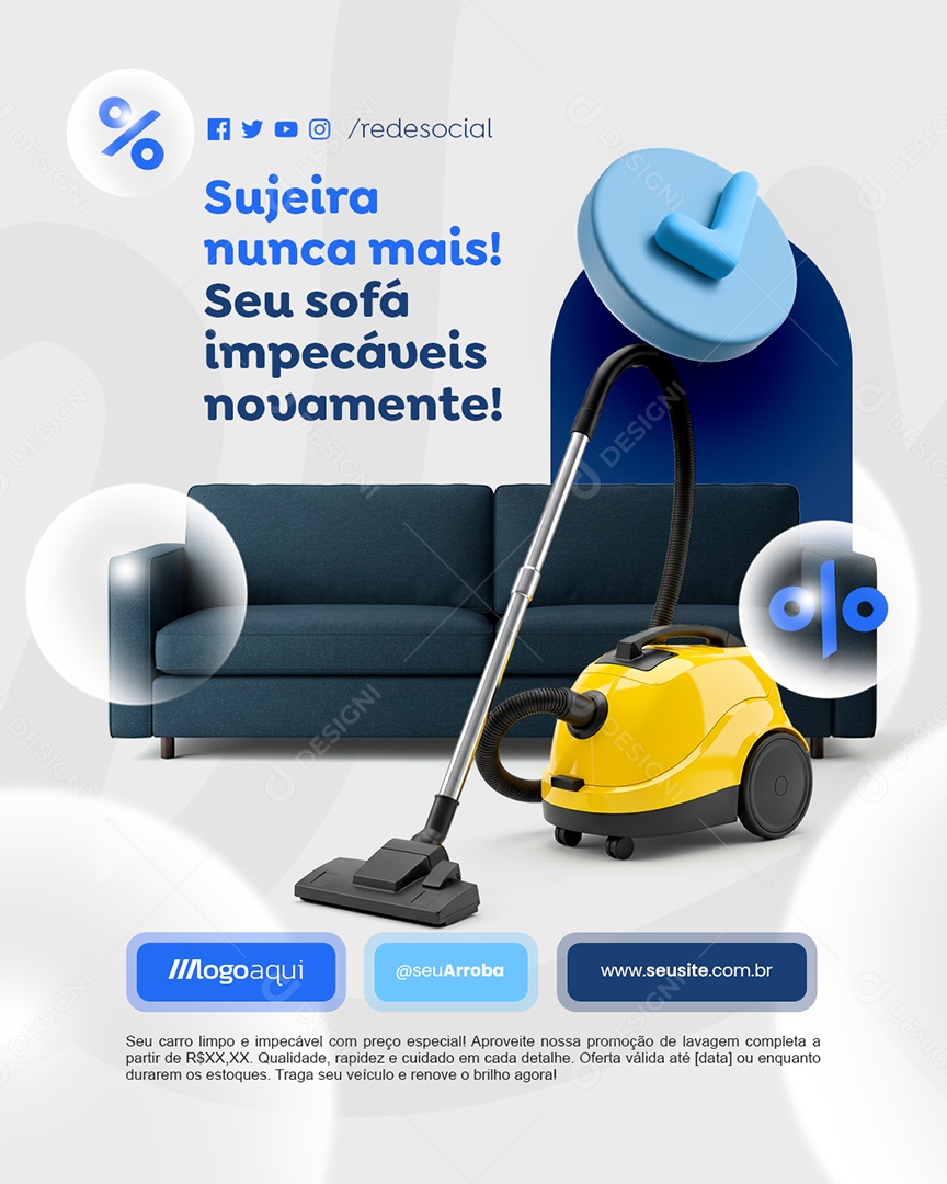 Lavagem a Seco Sujeira Nunca Mais Social Media PSD Editável