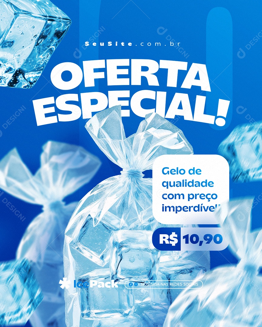 Loja de Gelo Oferta Especial Social Media PSD Editável