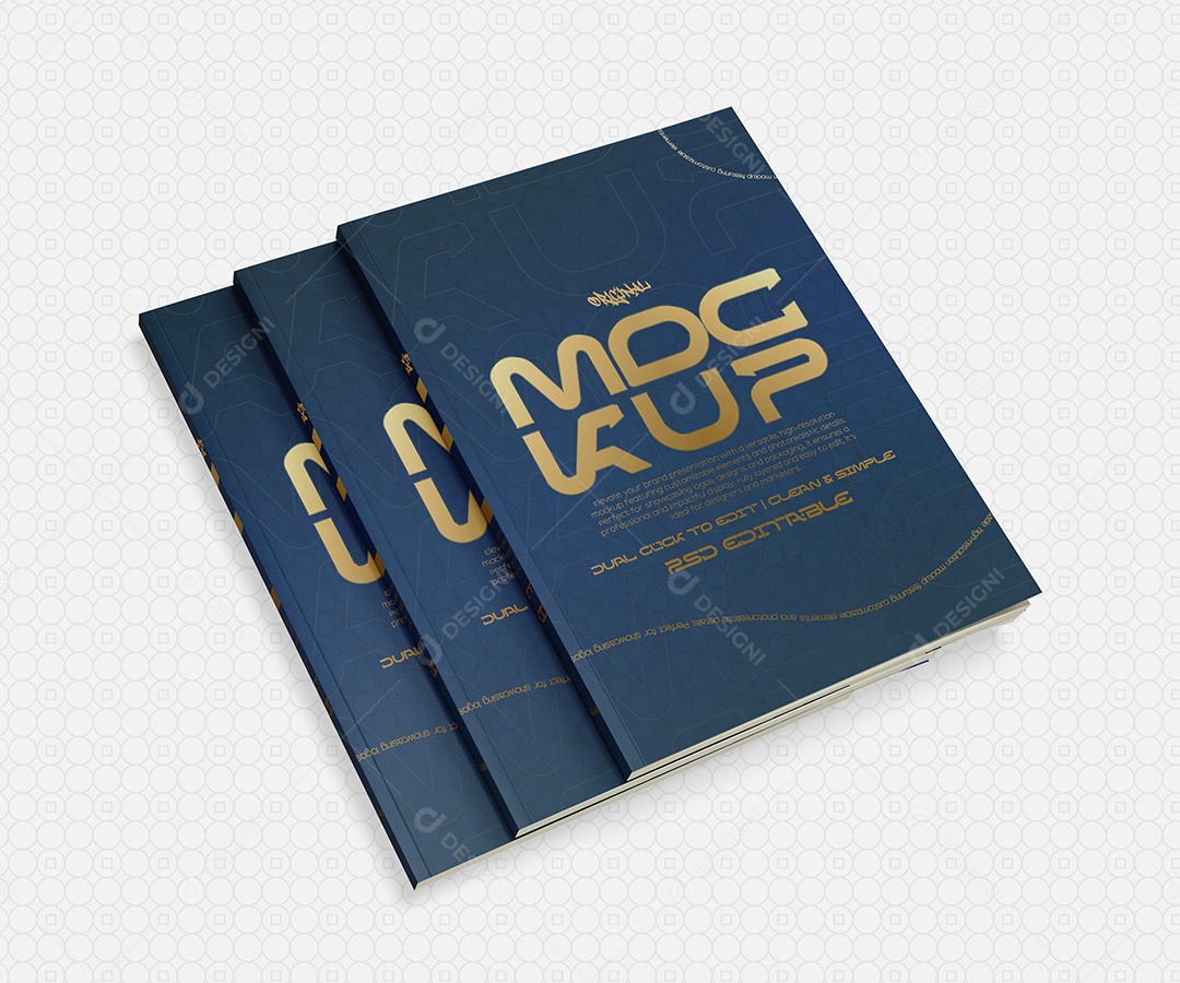 Três Revistas Abertas Mockup PSD Editável