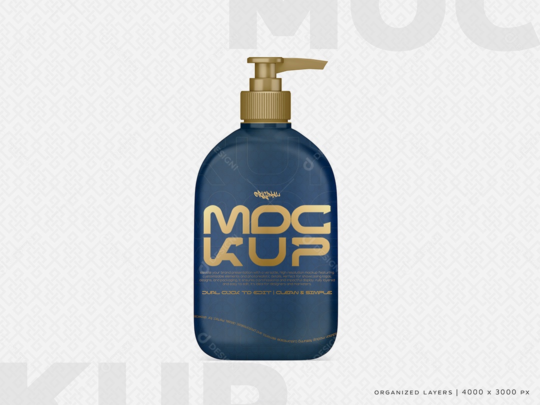 Frasco Dispensador de Shampoo Mockup PSD Editável