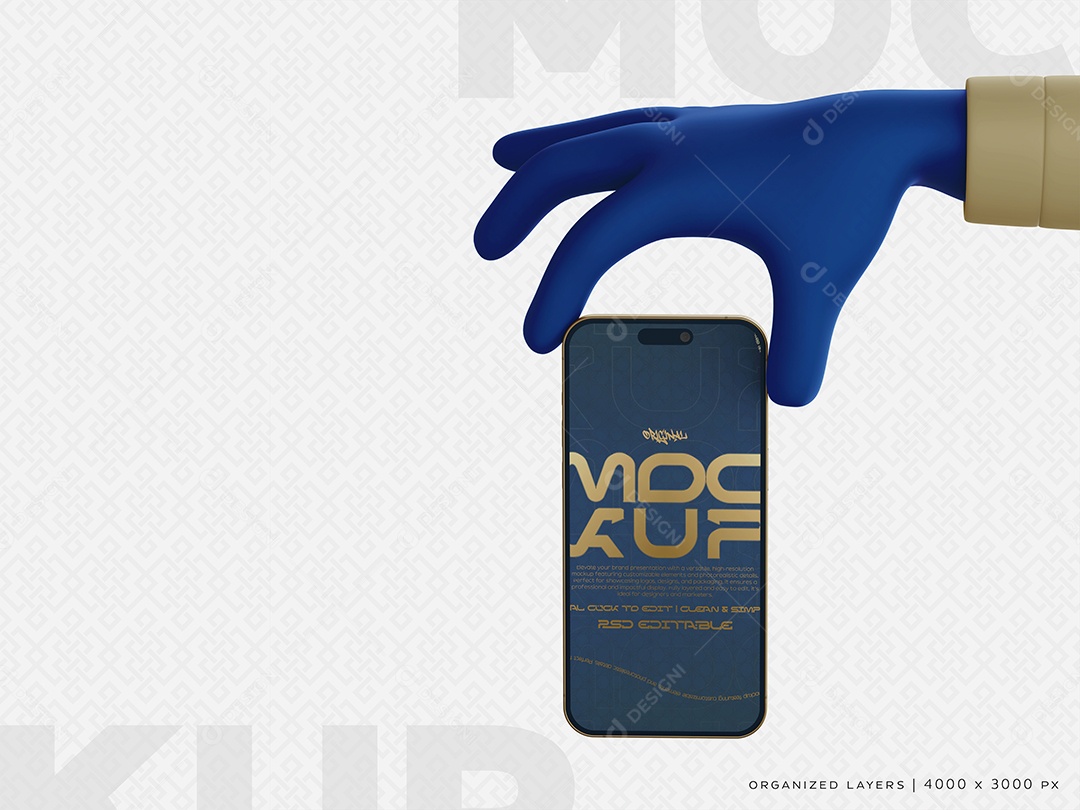 Mockup Mão Segurando Celular PSD Editável