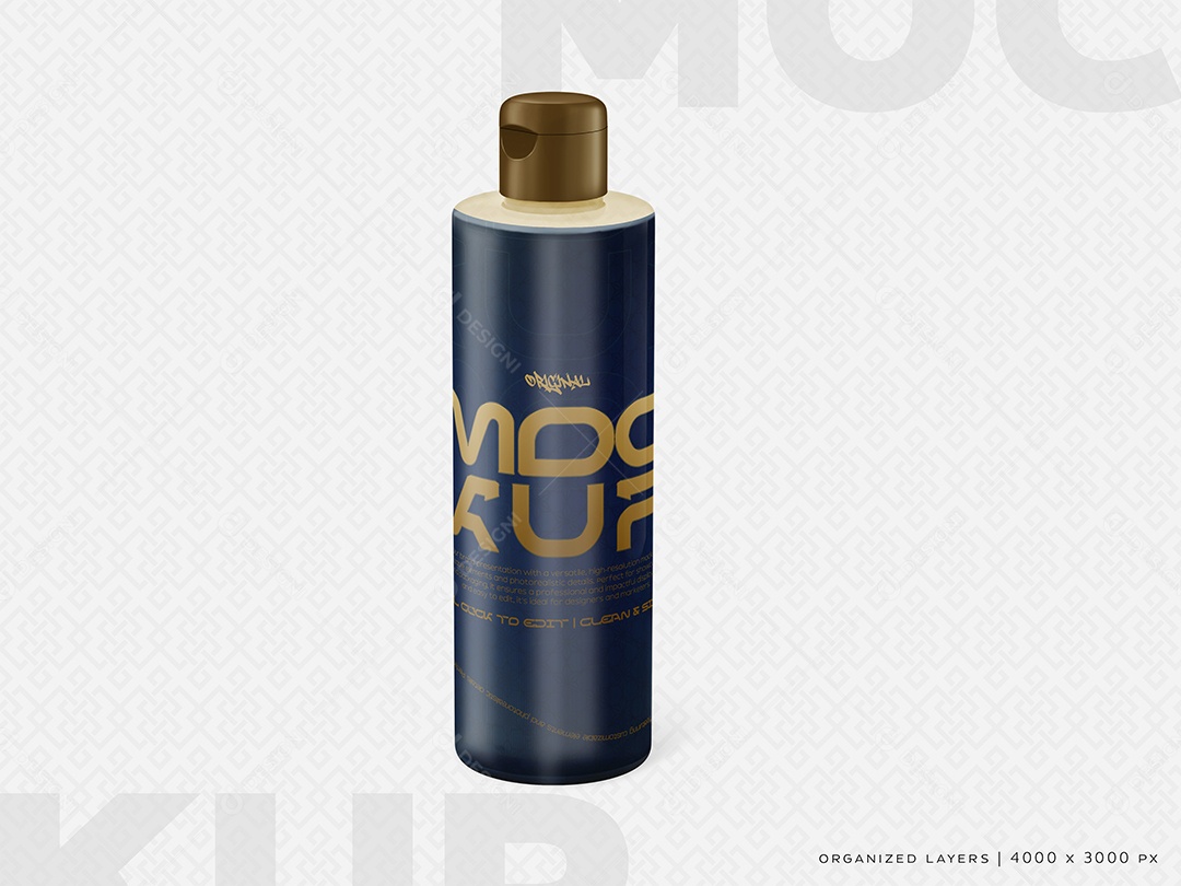 Frasco de Shampoo Mockup PSD Editável