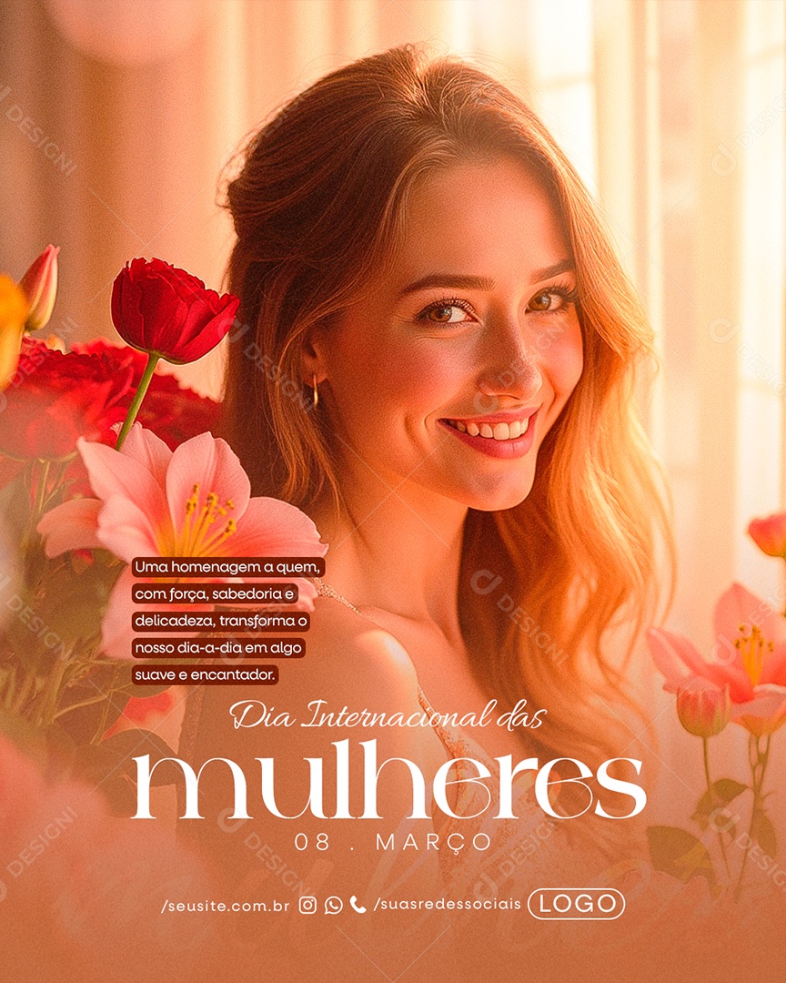 Dia Internacional Das Mulheres 08 de Março Social Media PSD Editável