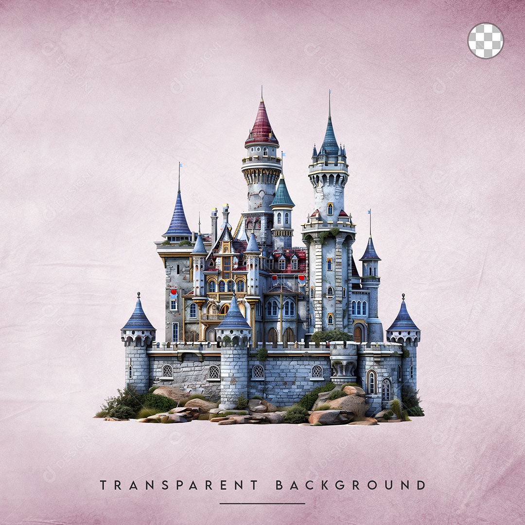 Elemento 3D Castelo Para Composição PSD