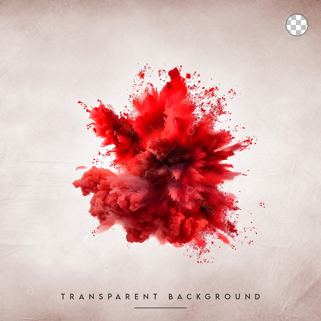 Elemento 3D Splash de Tinta Vermelho Para Composição PSD