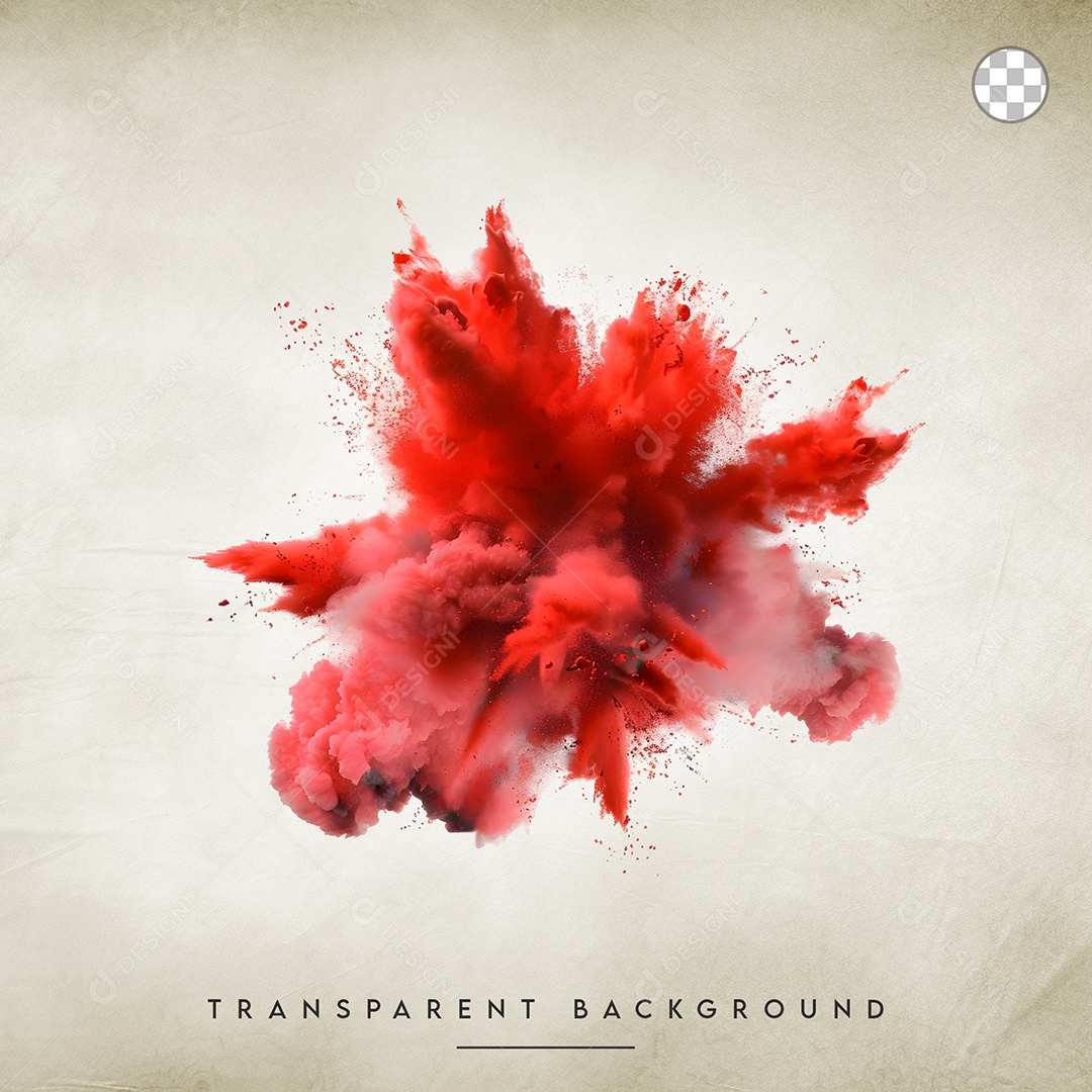 Elemento 3D Splash de Tinta Vermelho Para Composição PSD