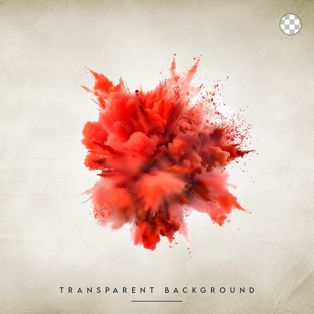 Elemento 3D Splash de Tinta Vermelho Para Composição PSD