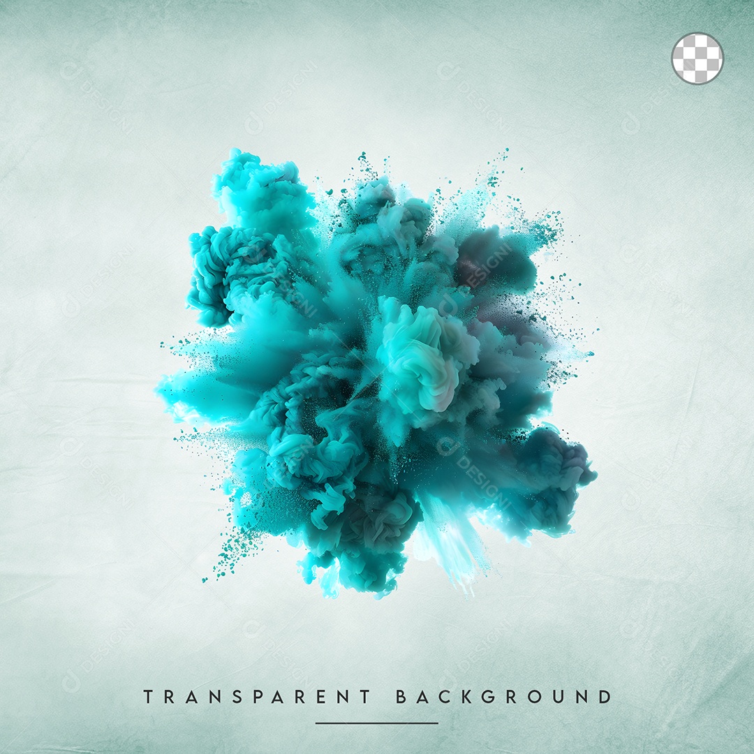 Elemento 3D Splash de Tinta Verde Para Composição PSD