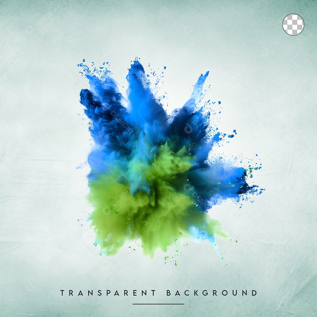 Elemento 3D Splash de Tinta Colorido Para Composição PSD