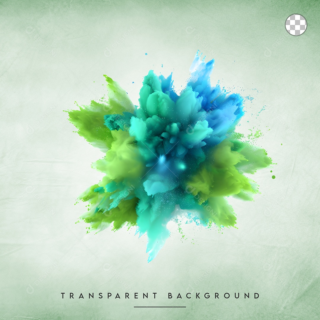 Elemento 3D Splash de Tinta Colorido Para Composição PSD