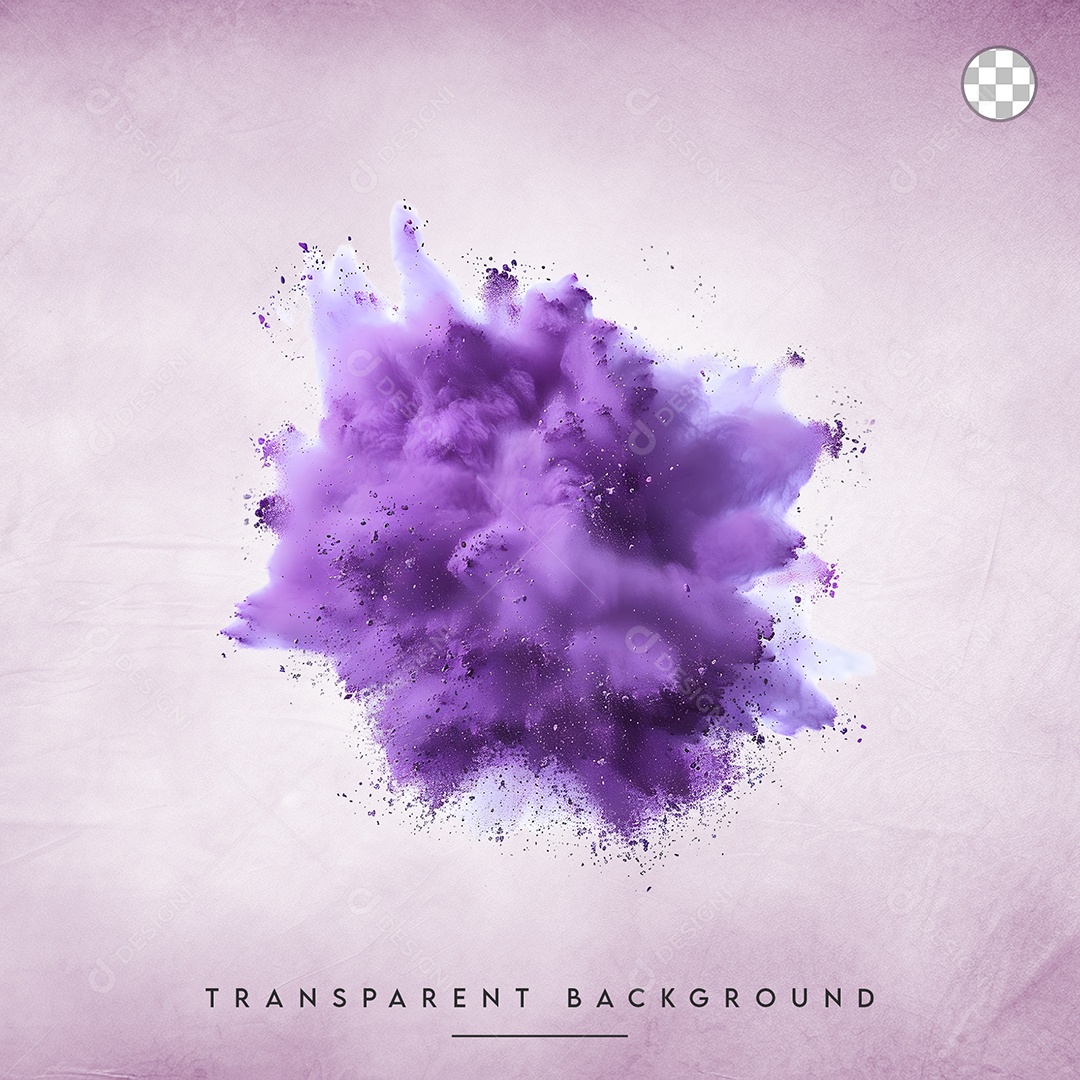 Elemento 3D Splash de Tinta Roxo Para Composição PSD