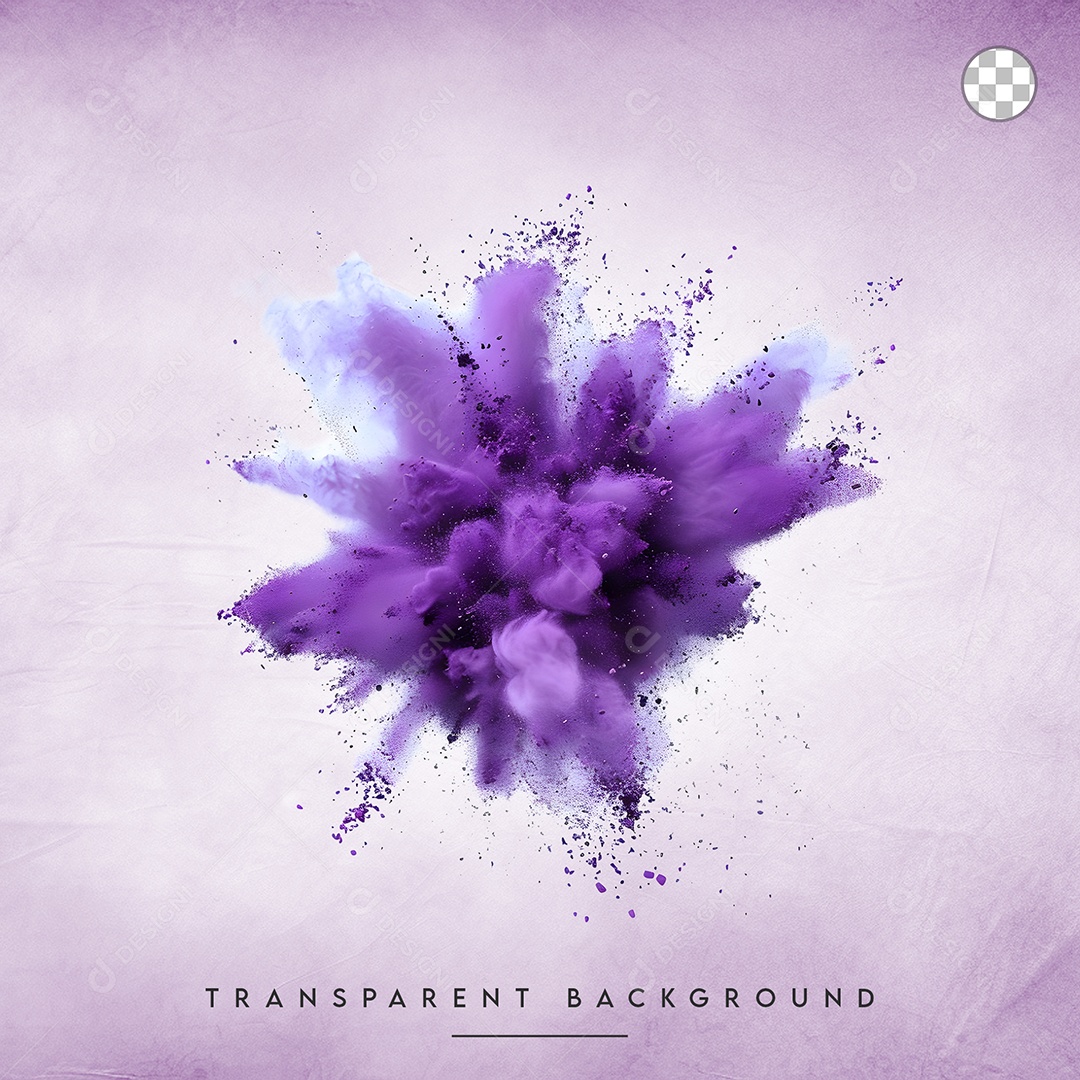Elemento 3D Splash de Tinta Roxo Para Composição PSD