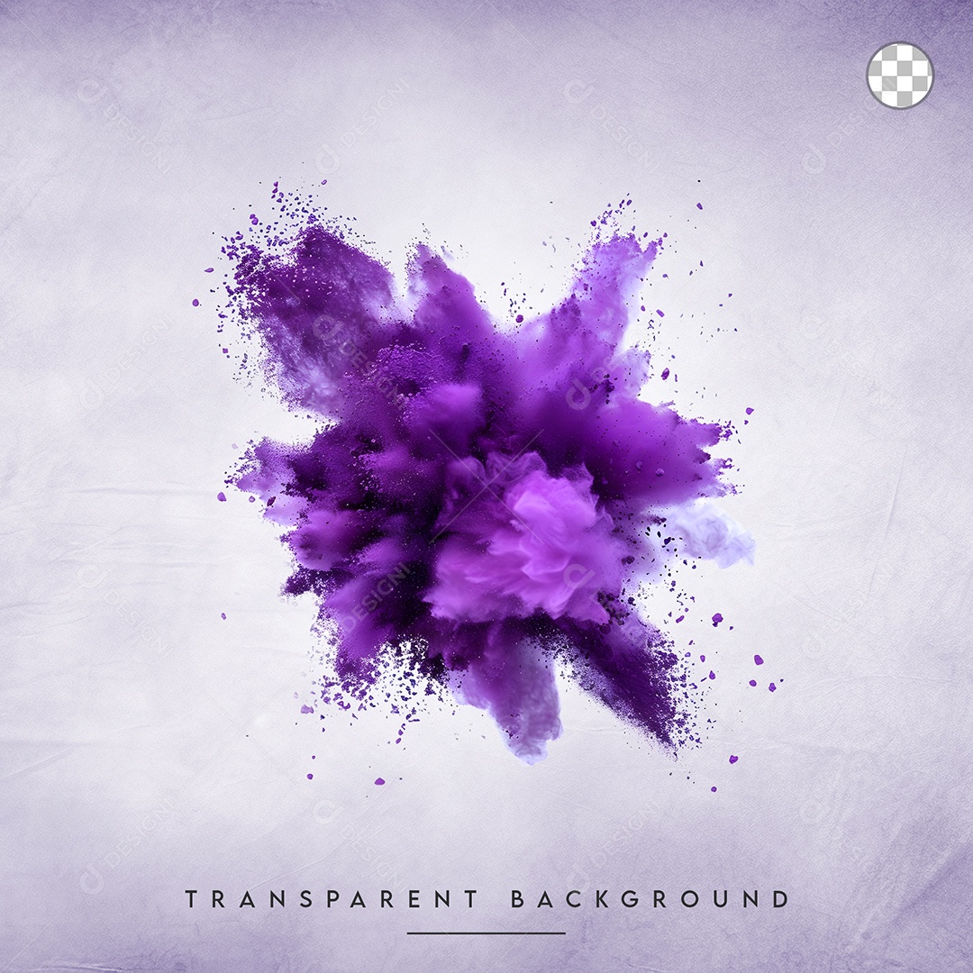Elemento 3D Splash de Tinta Roxo Para Composição PSD