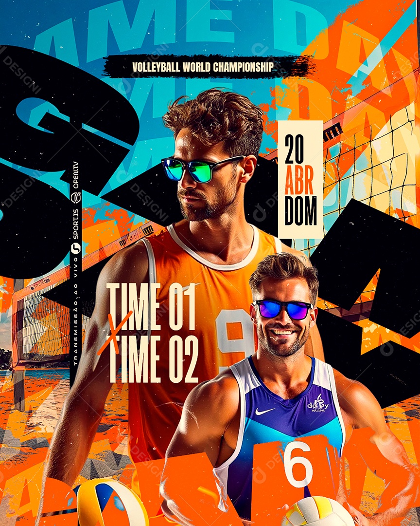 Volleyball World Champions Social Media PSD Editável