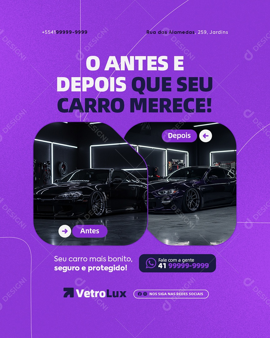 Empresa de Película O Antes e Depois Social Media PSD Editável