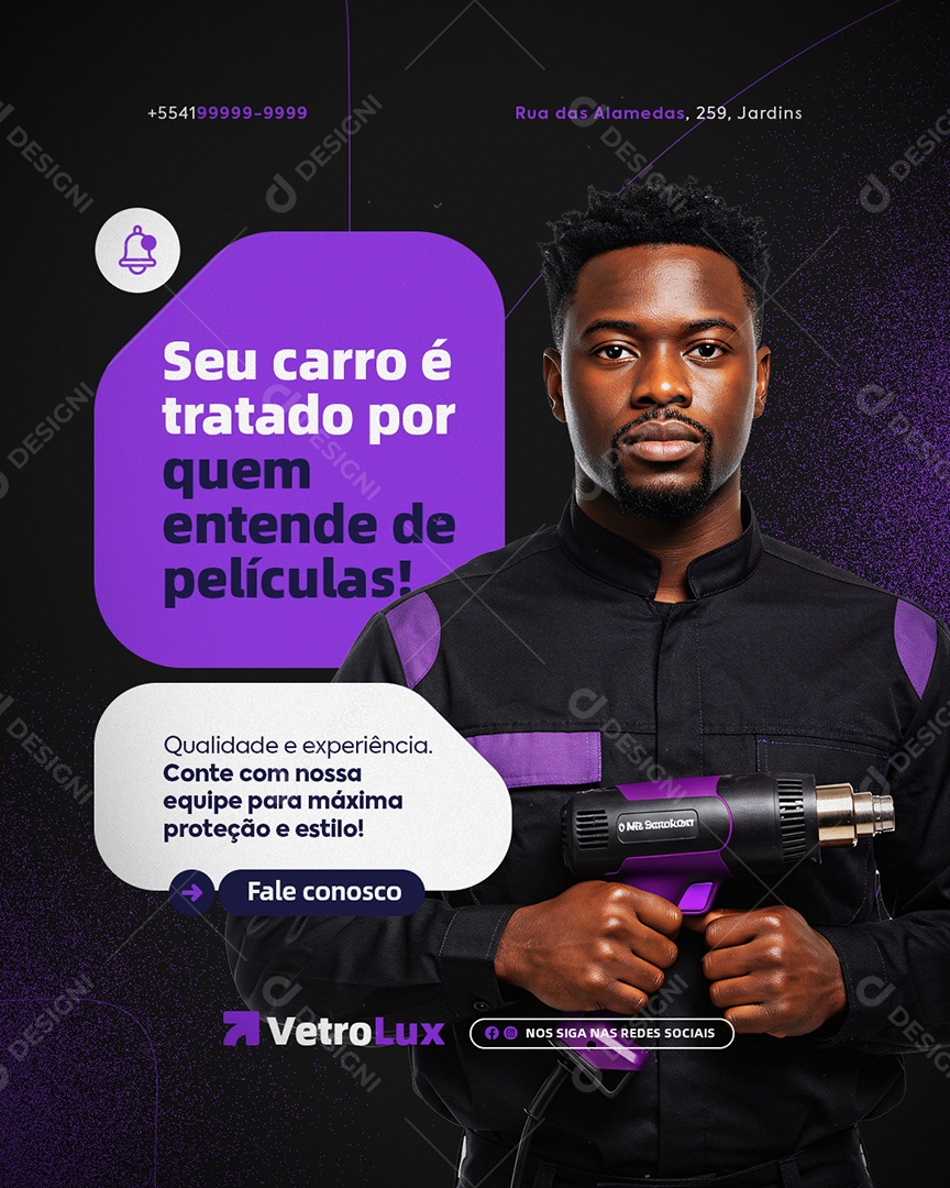 Empresa de Película Seu Carro é Tratado Por Quem Entende Social Media PSD Editável