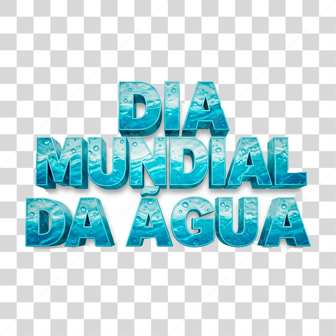 Selo 3D Dia Mundial da Água PNG Transparente