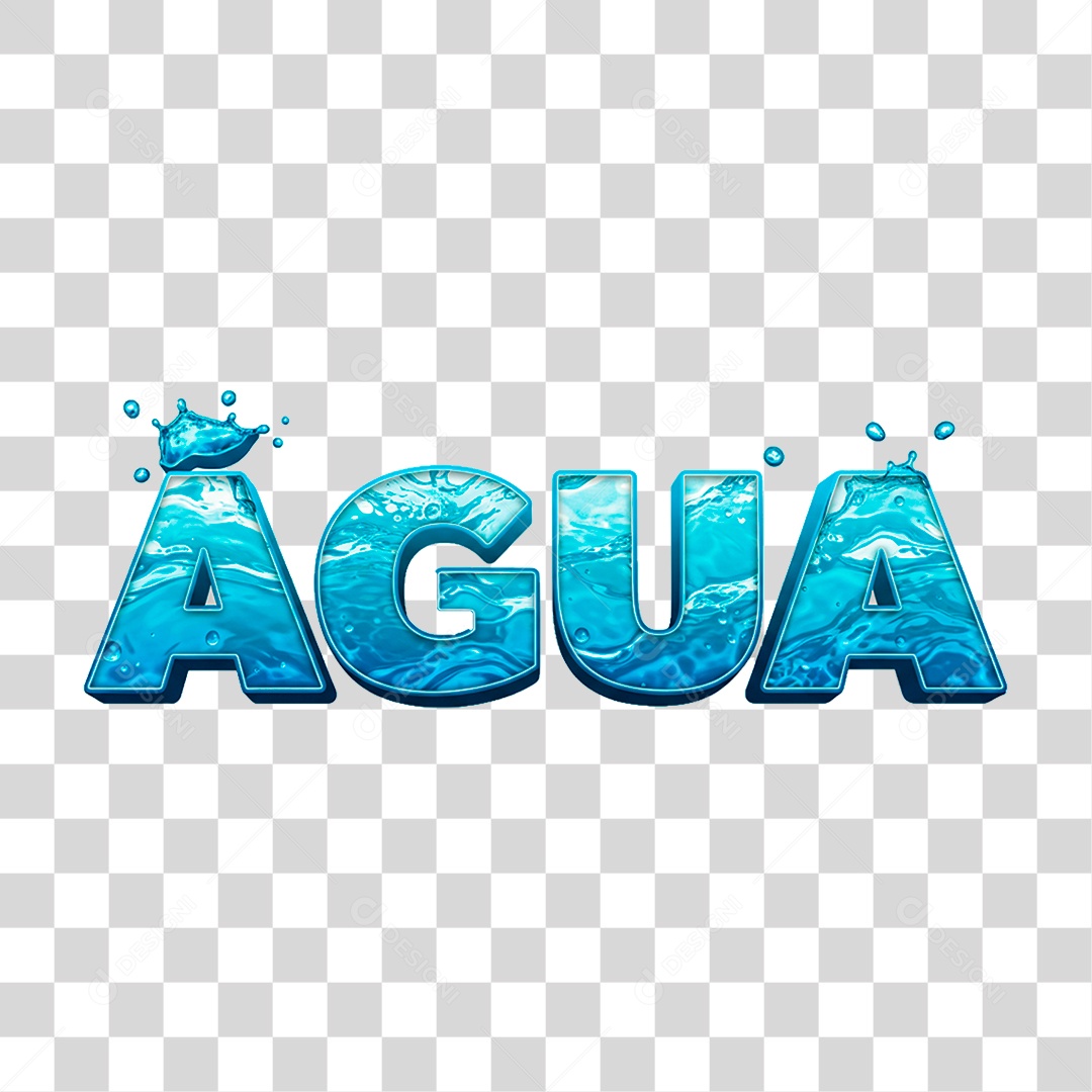 Selo 3D Água PNG Transparente