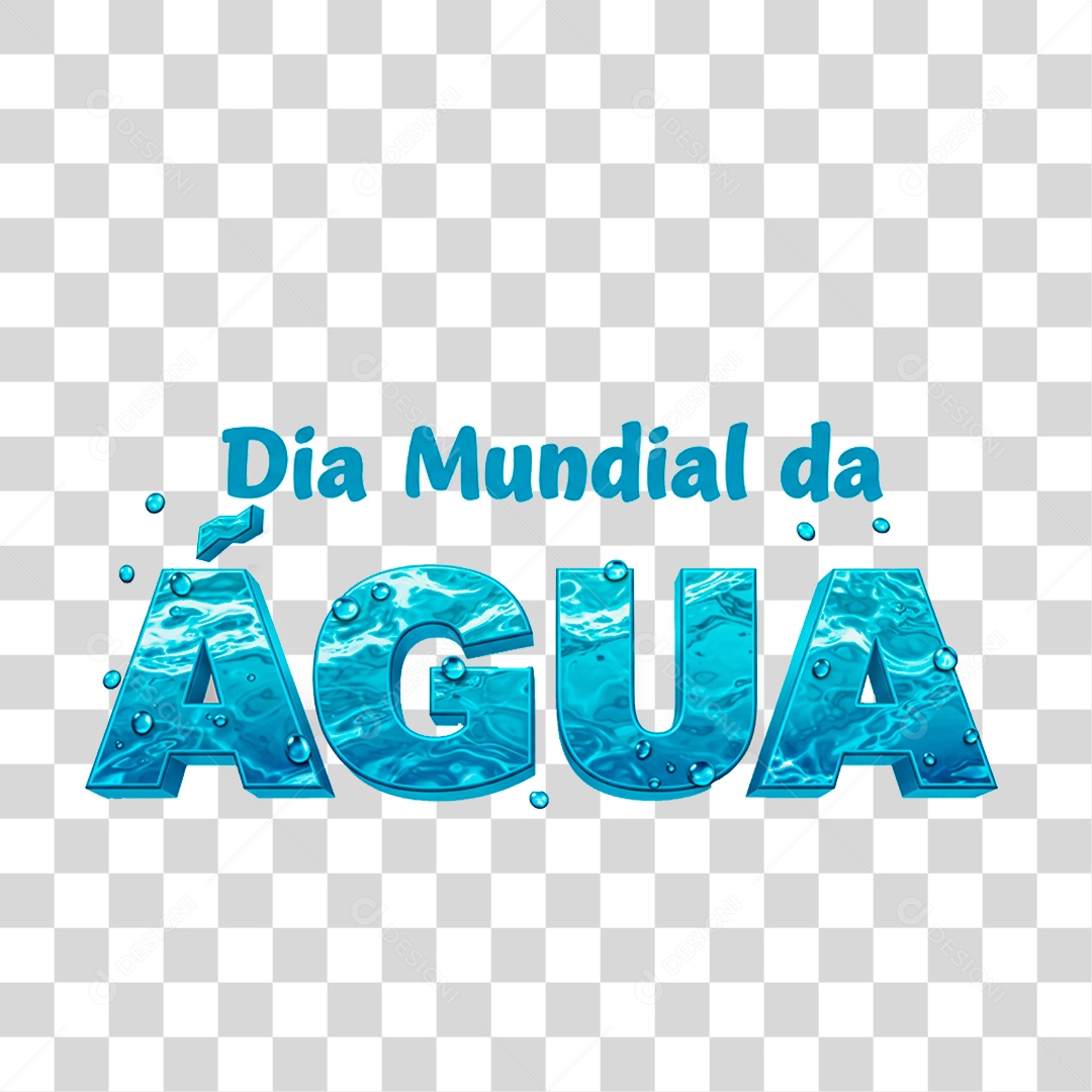 Selo 3D Dia Mundial da Água PNG Transparente