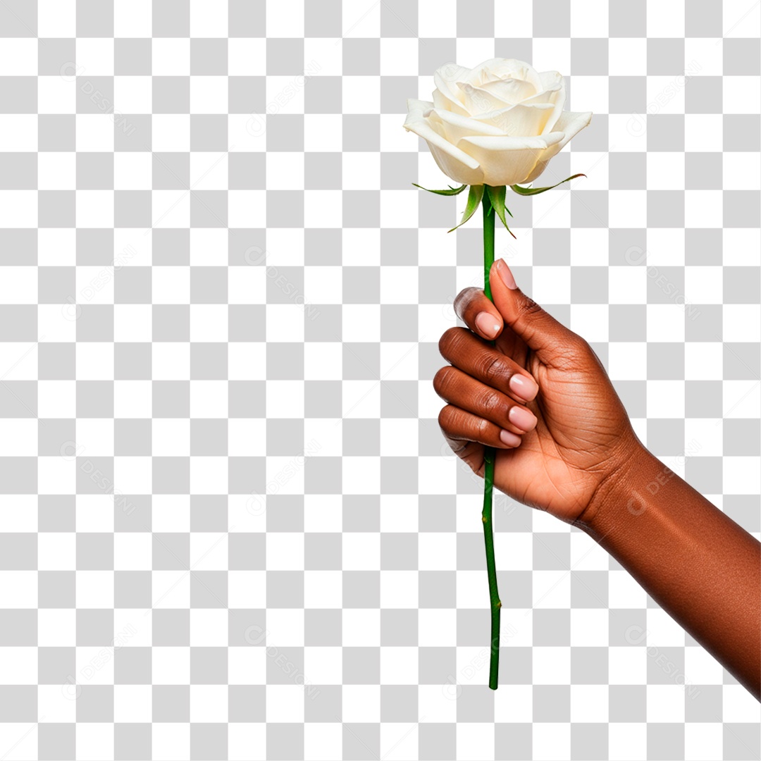 Mão Segurando Flor PNG Transparente