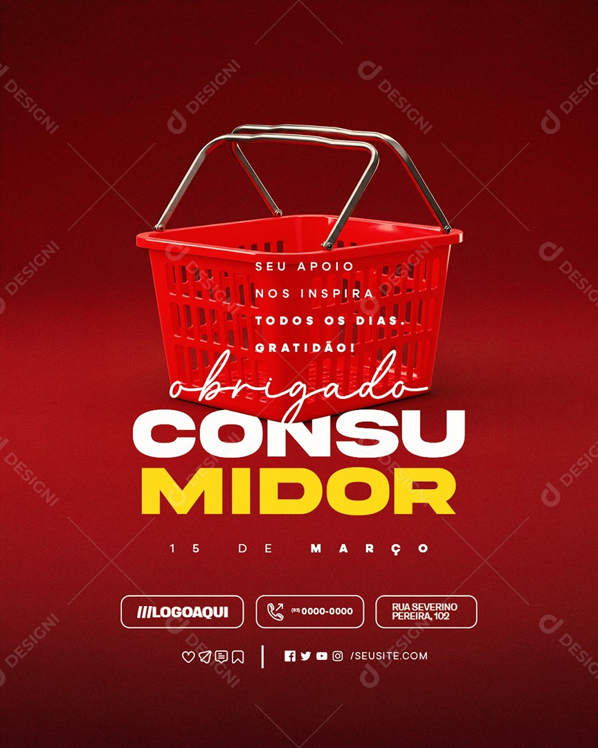 Dia do Consumidor 15 de Março Obrigado Social Media PSD Editável