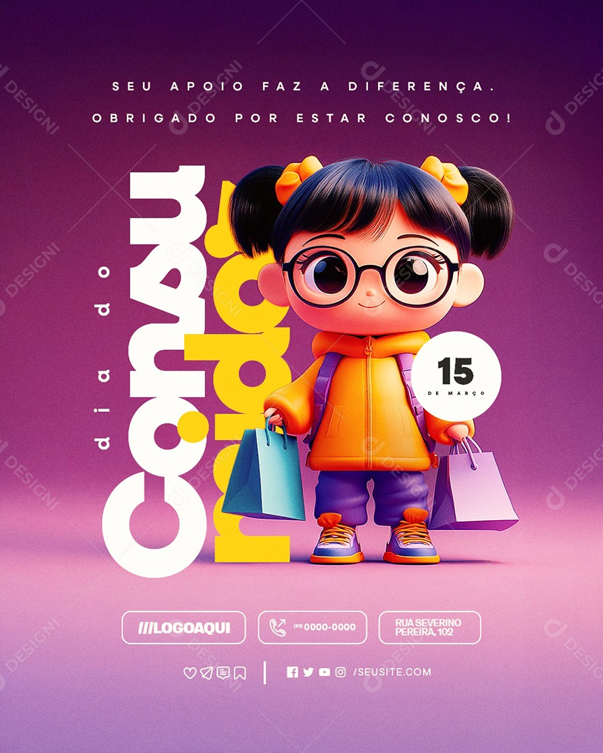 Dia do Consumidor 15 de Março Social Media PSD Editável