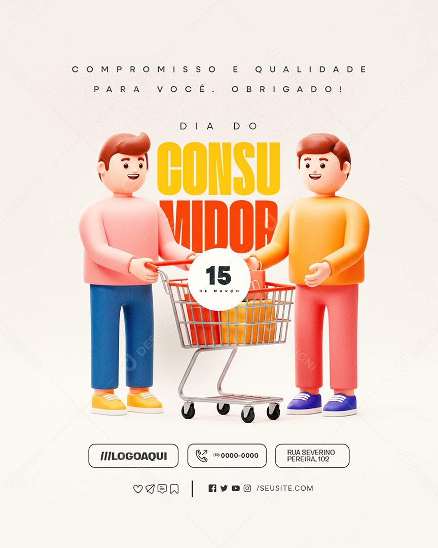 Dia do Consumidor 15 de Março Compromisso e Qualidade Social Media PSD Editável
