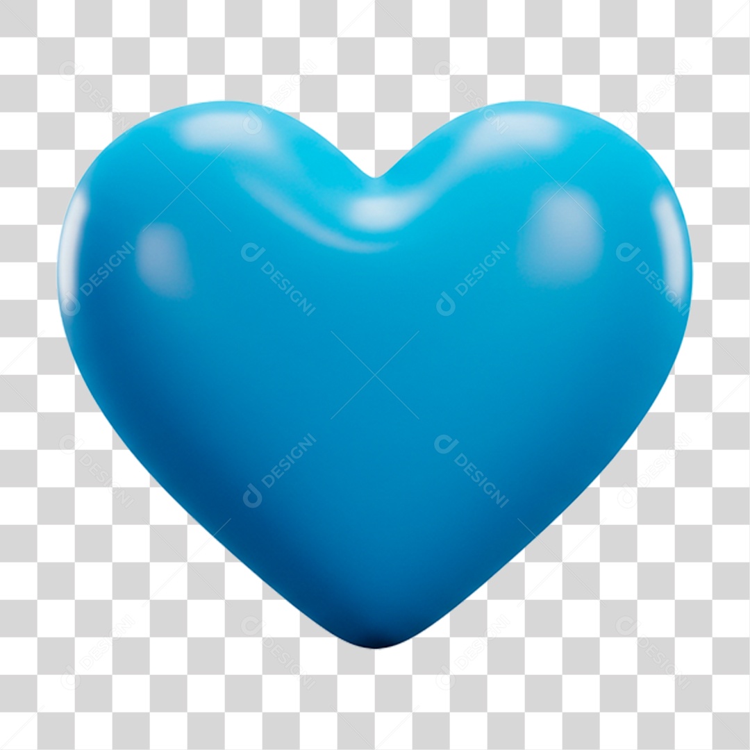 Coração Azul PNG Transparente