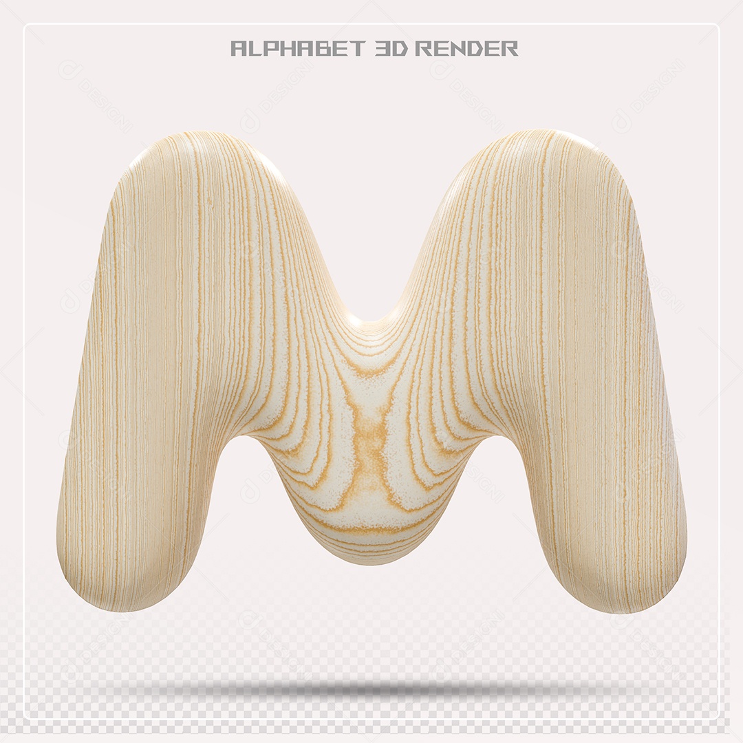 Elemento 3D Letra M Colorida Para Composição PSD