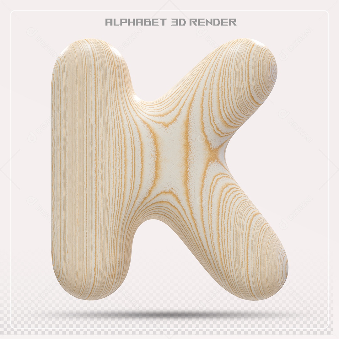 Elemento 3D Letra K Colorida Para Composição PSD