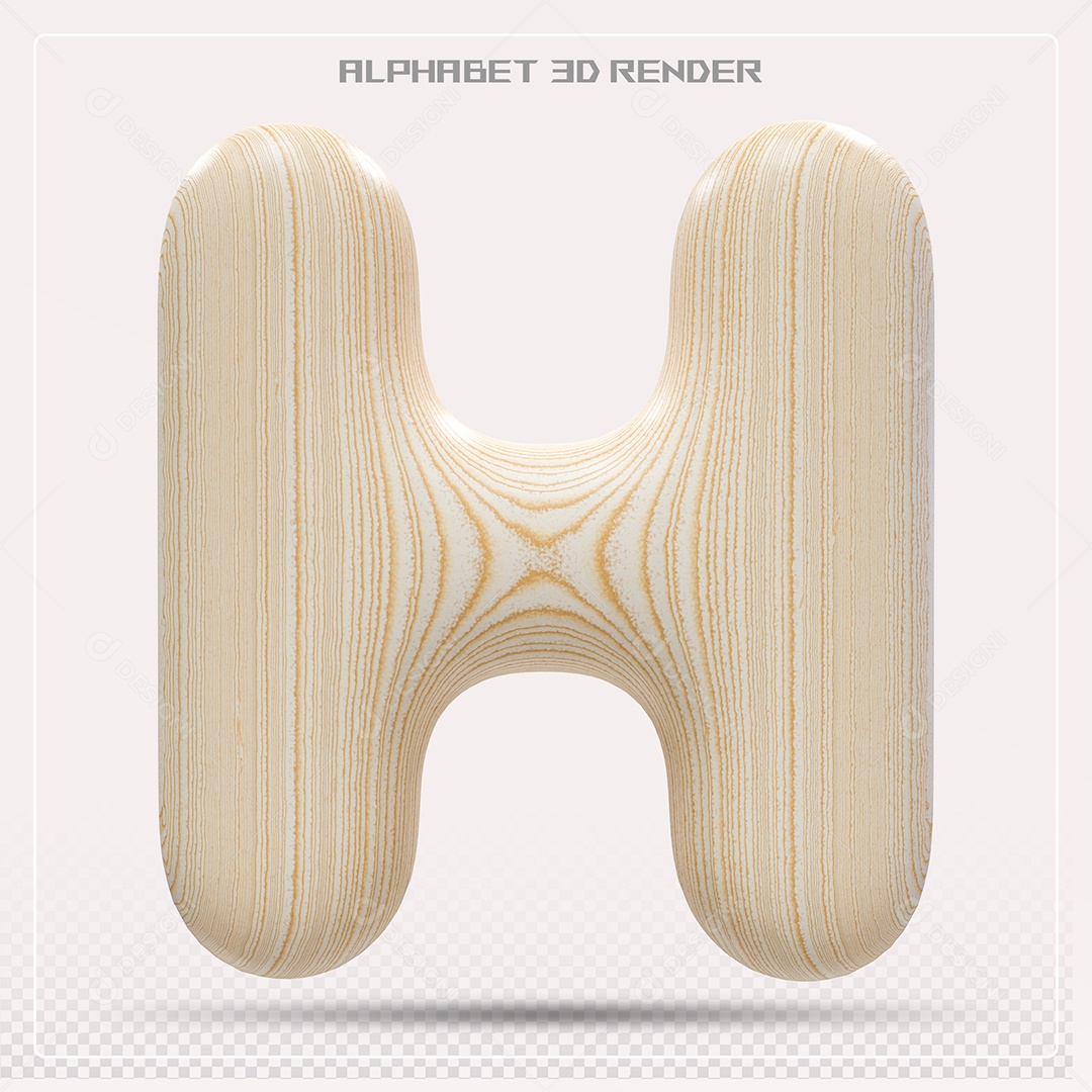 Elemento 3D Letra H Colorida Para Composição PSD