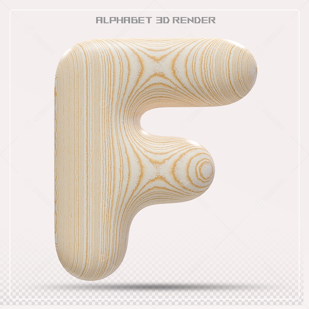 Elemento 3D Letra F Colorida Para Composição PSD