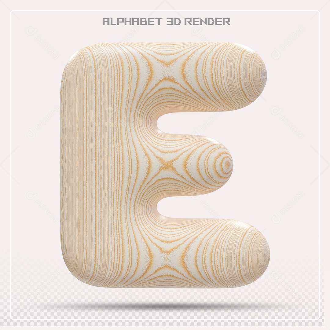 Elemento 3D Letra E Colorida Para Composição PSD