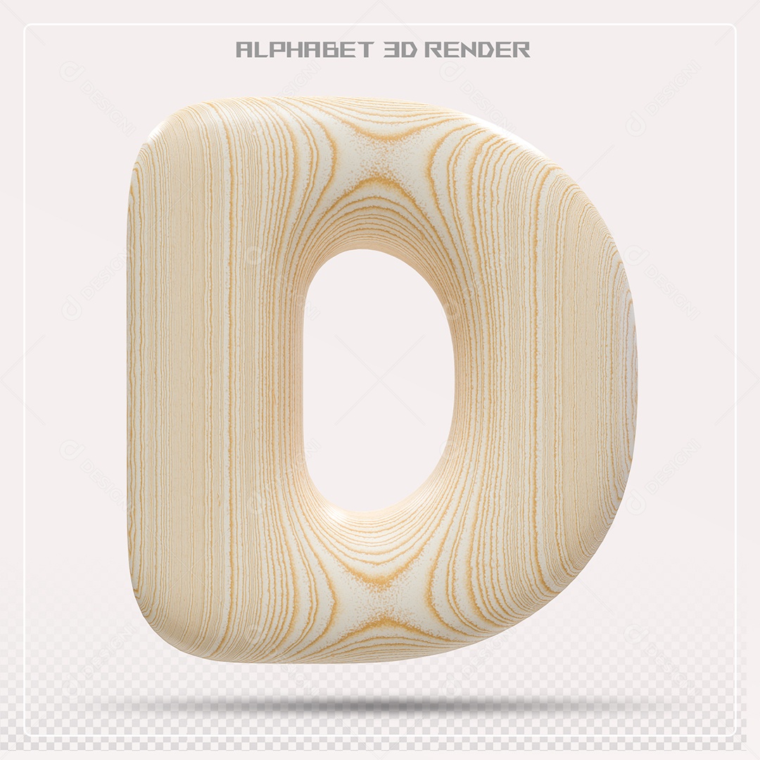 Elemento 3D Letra D Colorida Para Composição PSD