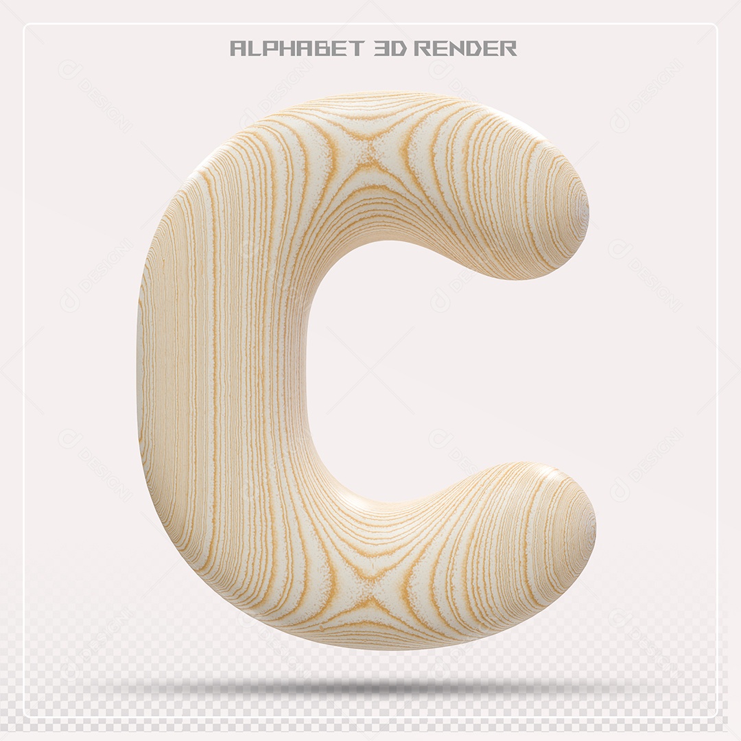 Elemento 3D Letra C Colorida Para Composição PSD