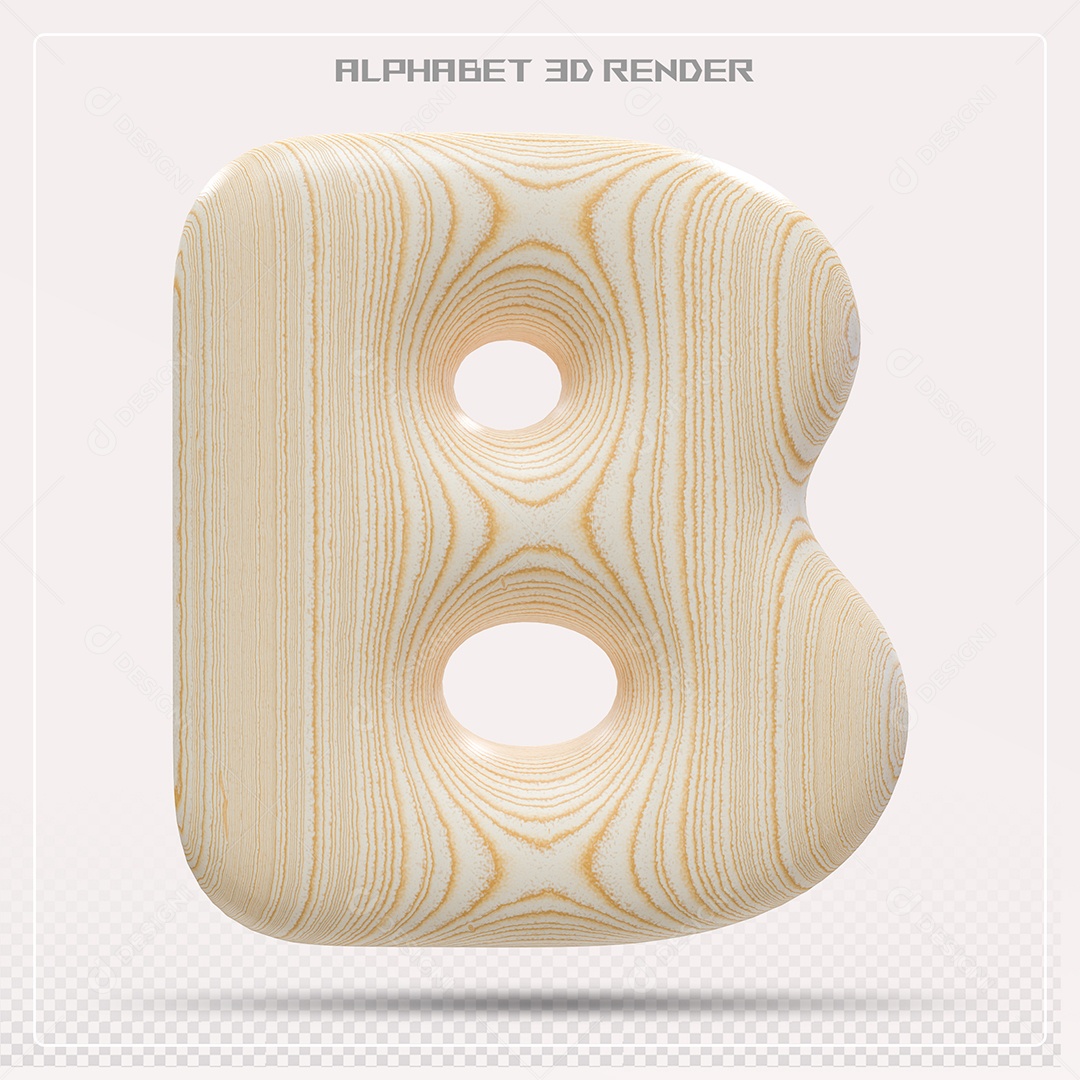 Elemento 3D Letra B Colorida Para Composição PSD