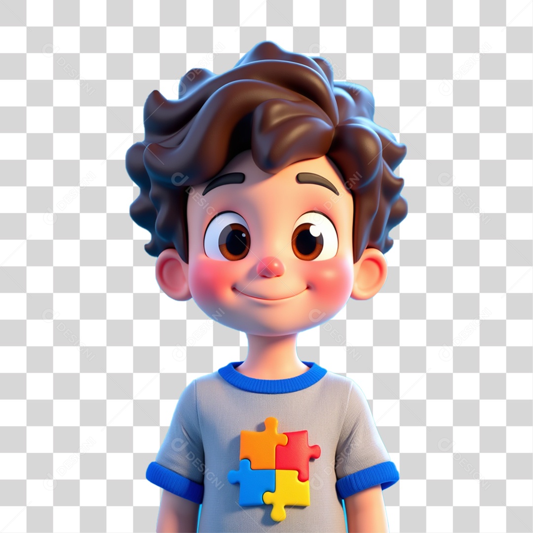 Jovem Rapaz com Autismo PNG Transparente