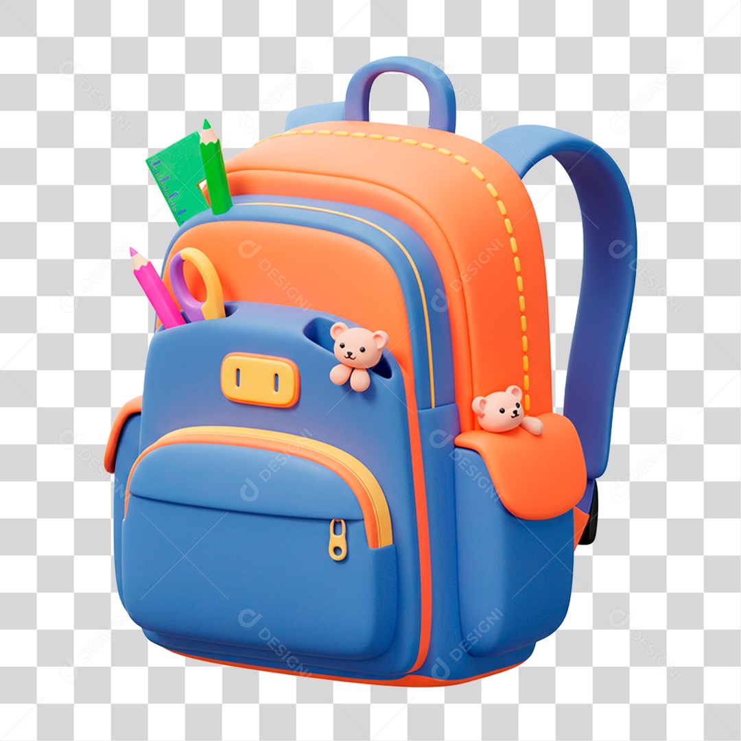 Mochila Escolar PNG Transparente