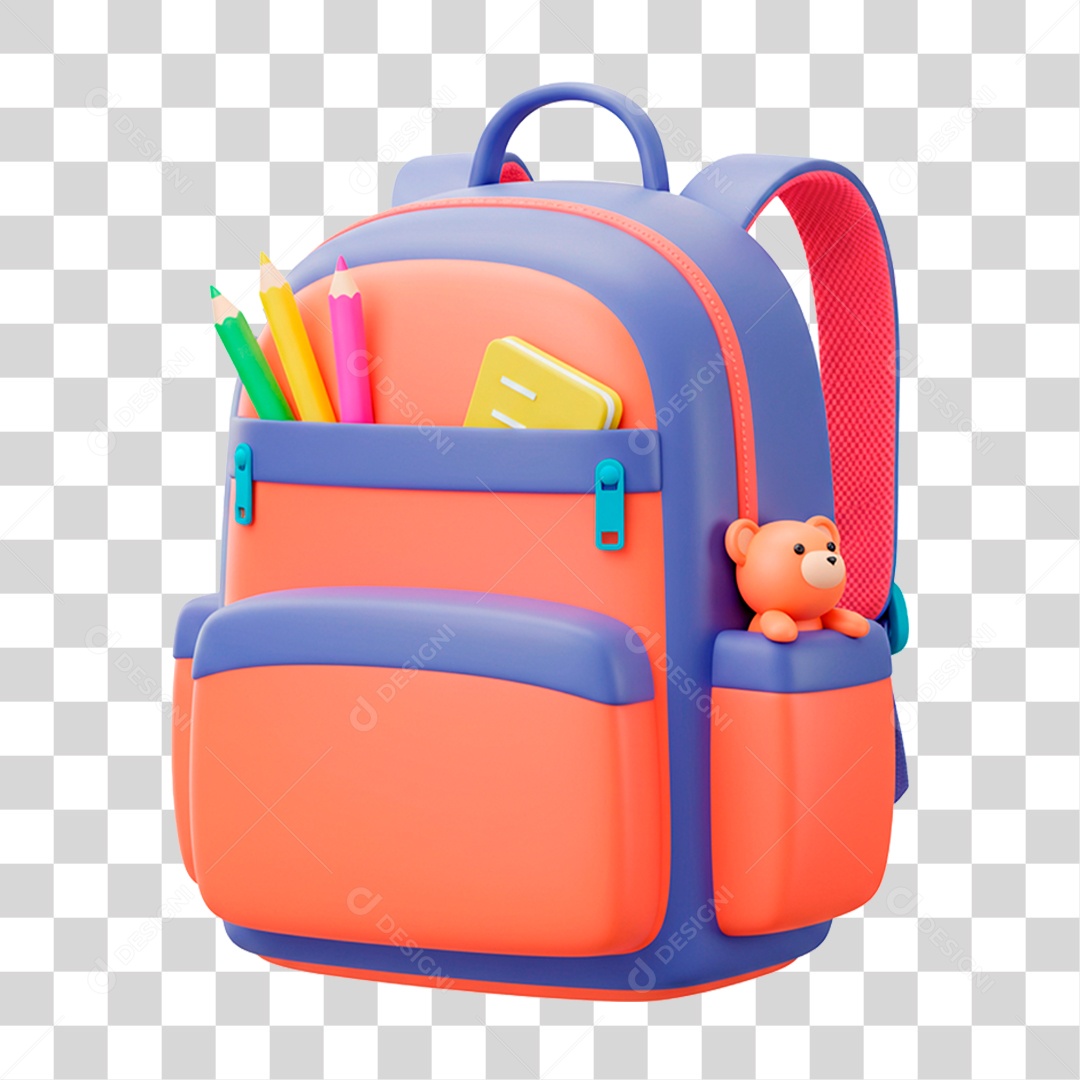 Mochila Escolar PNG Transparente