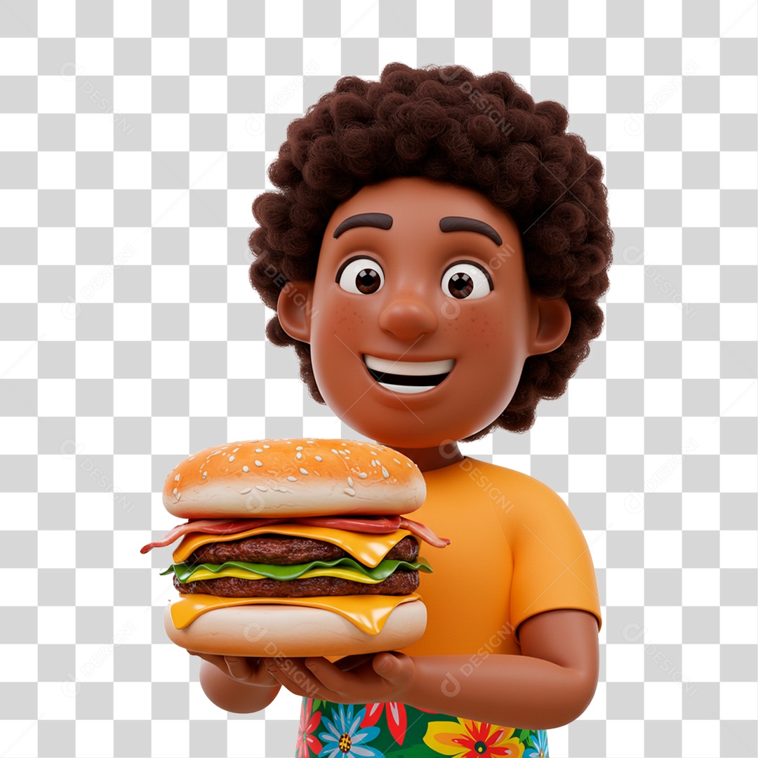 Homem Segurando Lanche PNG Transparente