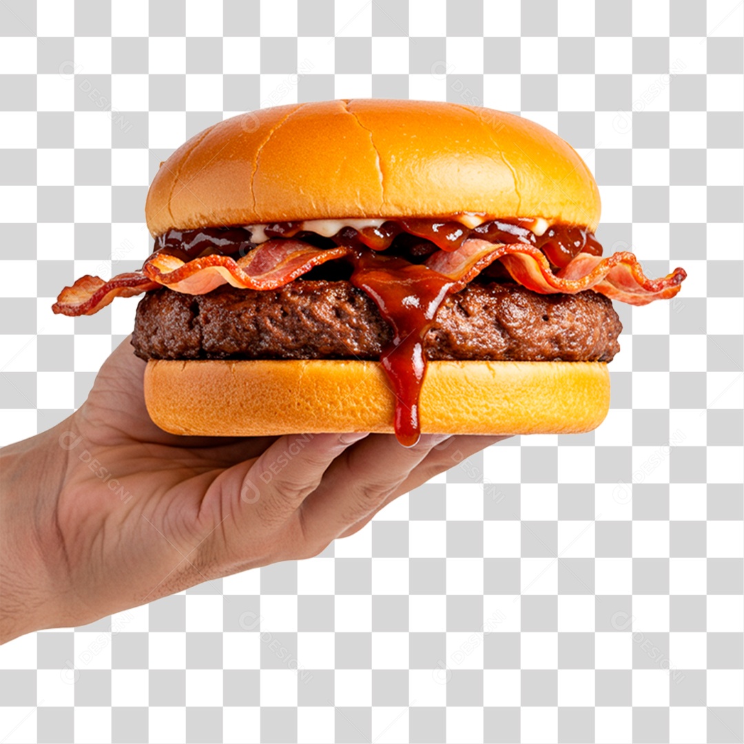 Mão Segurando Lanche PNG Transparente